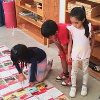 Niñas y niños trabajando en equipo